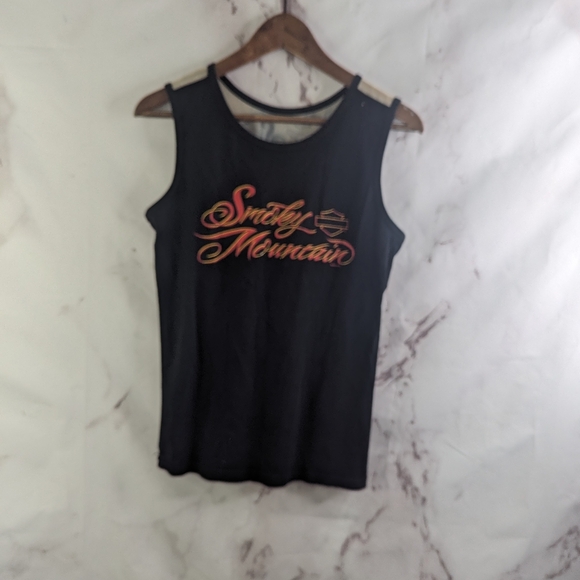 Harley Davidson Shirt Womens XL Black Tank Top Mesh North Platte Nebraska - Picture 6 of 11